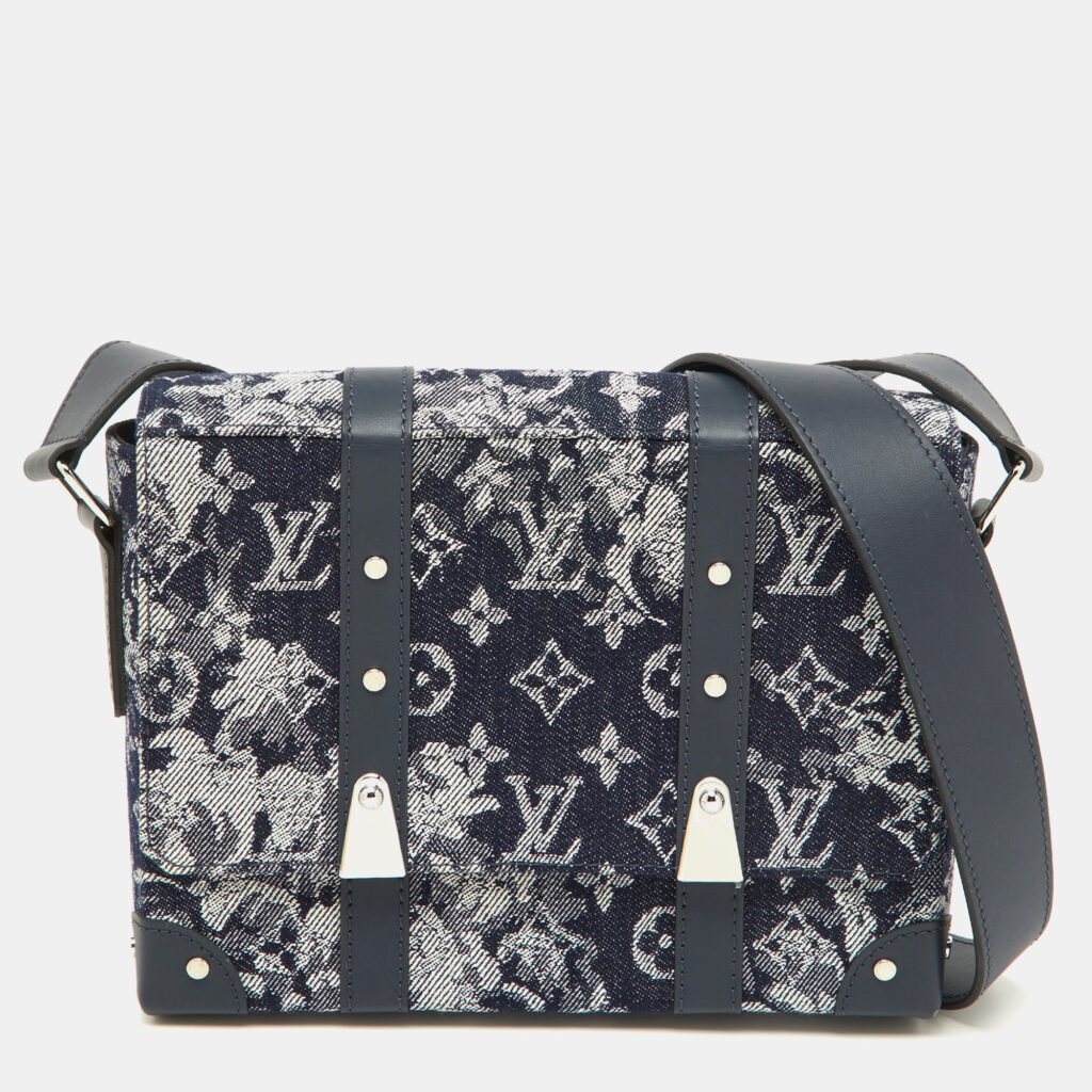 Louis Vuitton Navy Blue Monogram Tapestry Trunks PM Bag