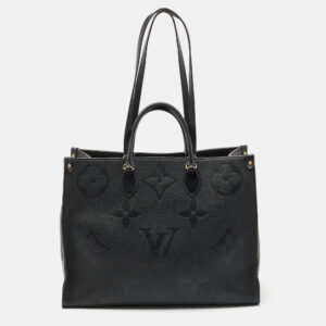 louis vuitton black monogram empreinte leather onthego gm bag