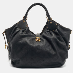 louis vuitton black monogram mahina leather surya xl bag
