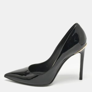 louis vuitton black patent leather eyeline pumps size 37.5