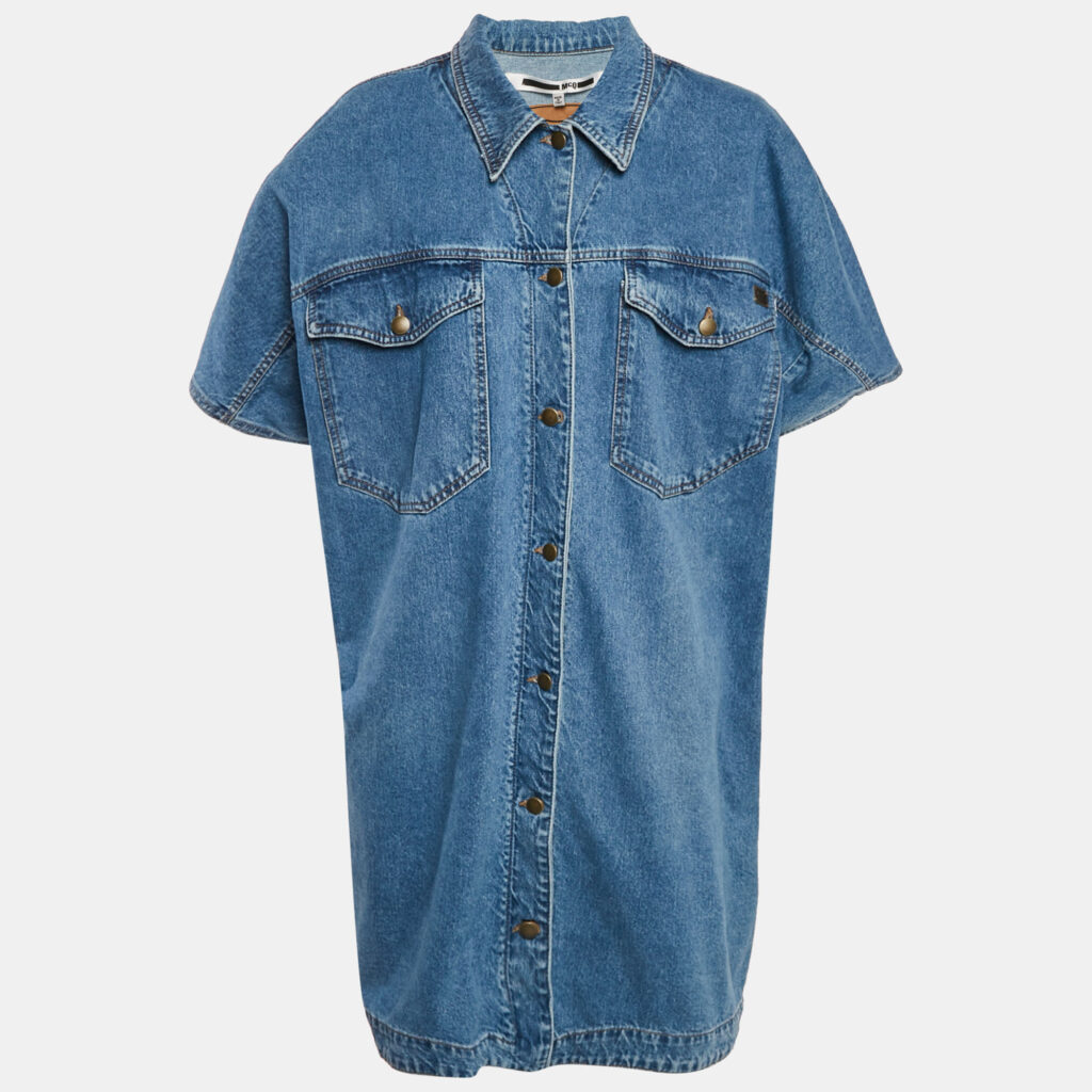luxury-women-mcq-by-alexander-mcqueen-used-clothes-p1090164-006.jpg McQ by Alexander McQueen Blue Washed Denim Shirt Dress L