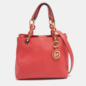 michael michael kors red leather small cynthia satchel
