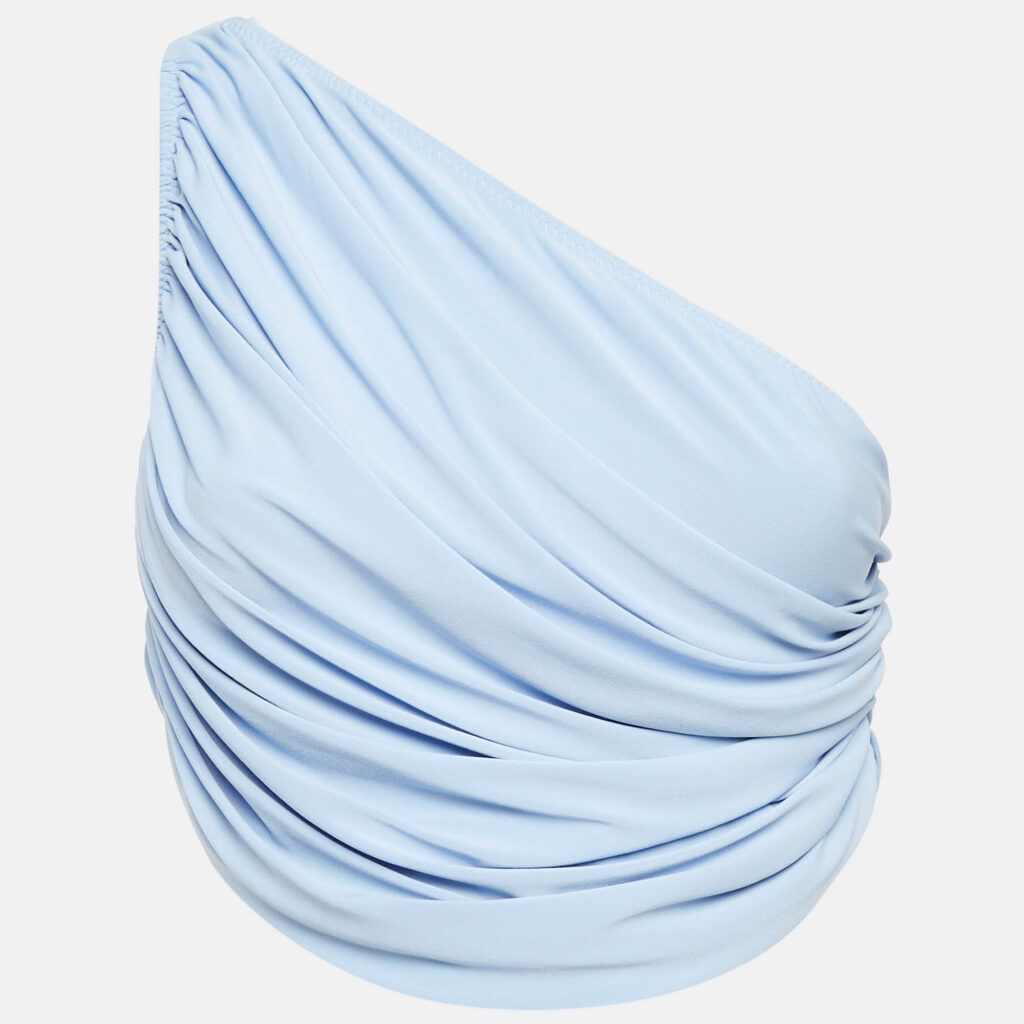 luxury-women-norma-kamali-used-clothes-p1089298-004.jpg Norma Kamali Blue Jersey Ruched One-Shoulder Sleeveless Top S