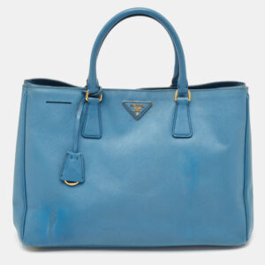 prada light blue saffiano lux leather large gardener's tote