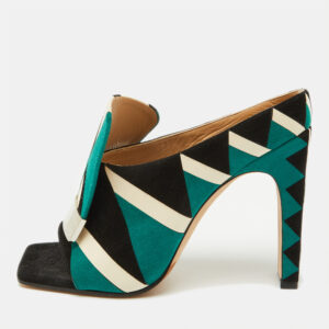 sergio rossi multicolor suede open toe mules size 37
