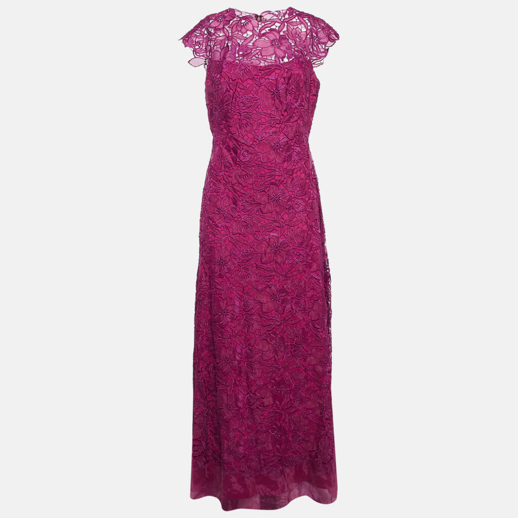 luxury-women-tadashi-shoji-new-clothes-p1090162-001.jpg Tadashi Shoji Burgundy Floral Lace Maxi Dress M