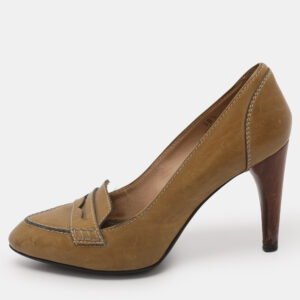tod's green leather pumps size 38.5