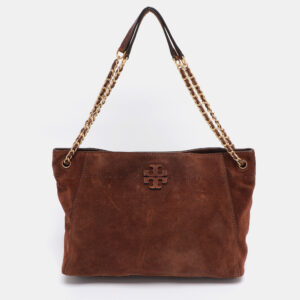 tory burch brown suede mcgraw slouchy tote