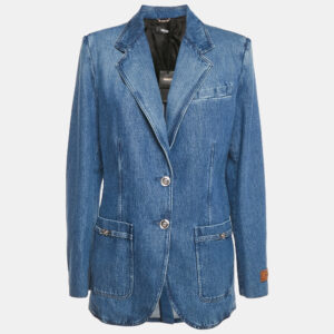 versace blue stone washed denim jacket m