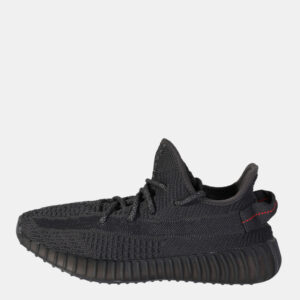 yeezy x adidas black knit fabric boost 350 v2 black non-reflective sneakers size 40