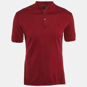 alexander mcqueen burgundy cotton pique polo t-shirt m