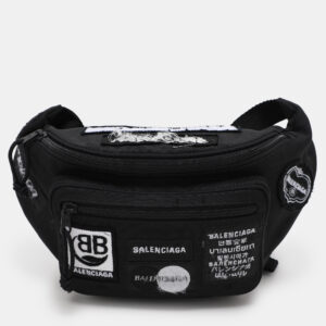 balenciaga black nylon explorer belt bag