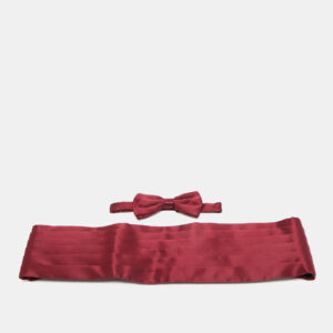 brioni burgundy silk cummerbund and bow tie set xxl
