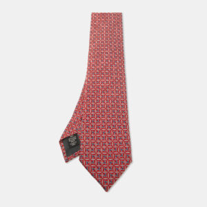 ermenegildo zegna red jacquard silk tie