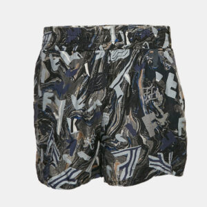 fendi blue logo fragment print silk shorts l