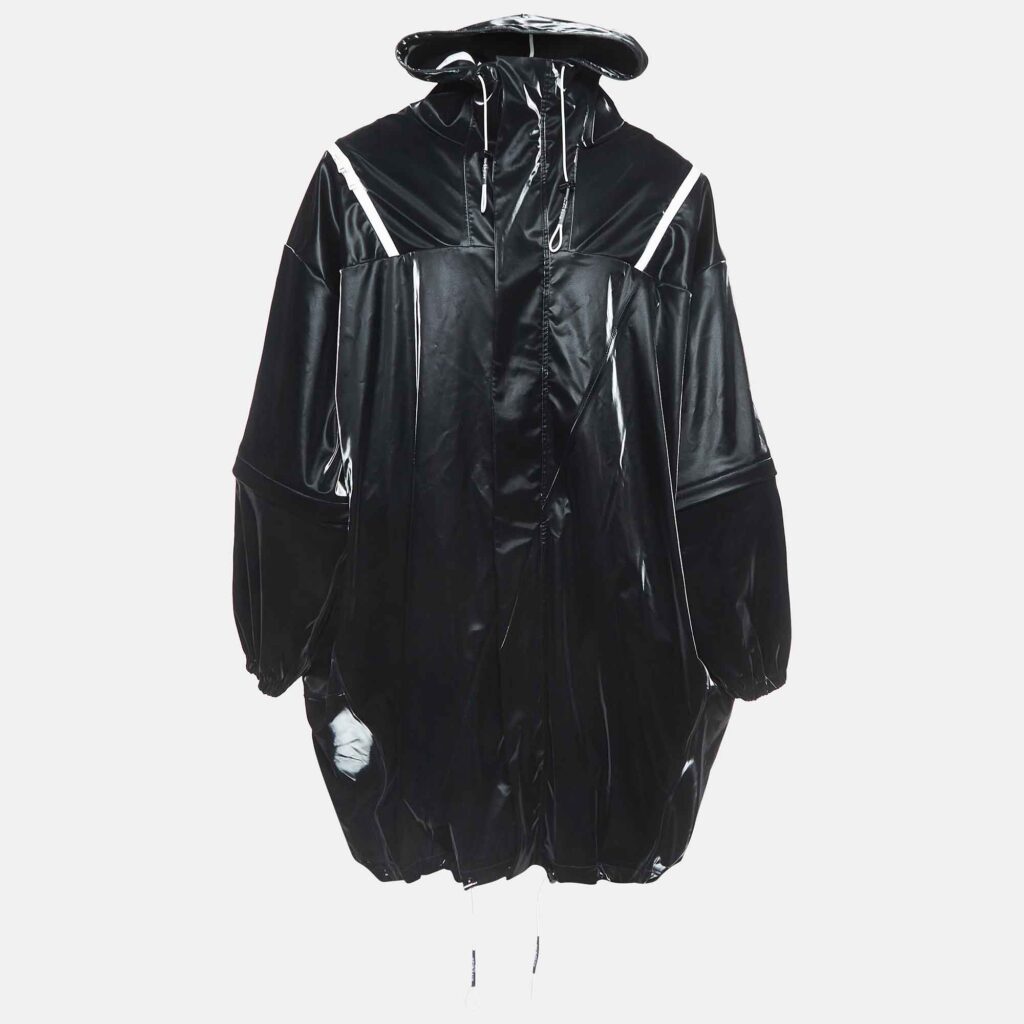 luxury-men-givenchy-new-clothes-p1003743-004.jpg Givenchy Black Contrast Trim Synthetic Oversized Raincoat M
