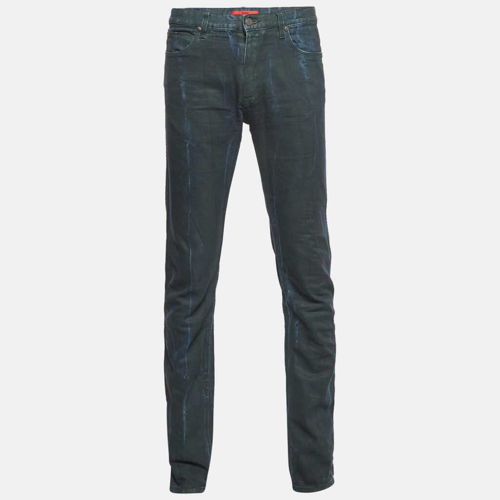 luxury-men-hugo-boss-used-clothes-p1005119-002.jpg Hugo Boss Navy Blue Washed Denim Jeans L Waist 36"
