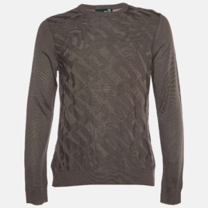 love moschino brown love pattern wool knit sweater l