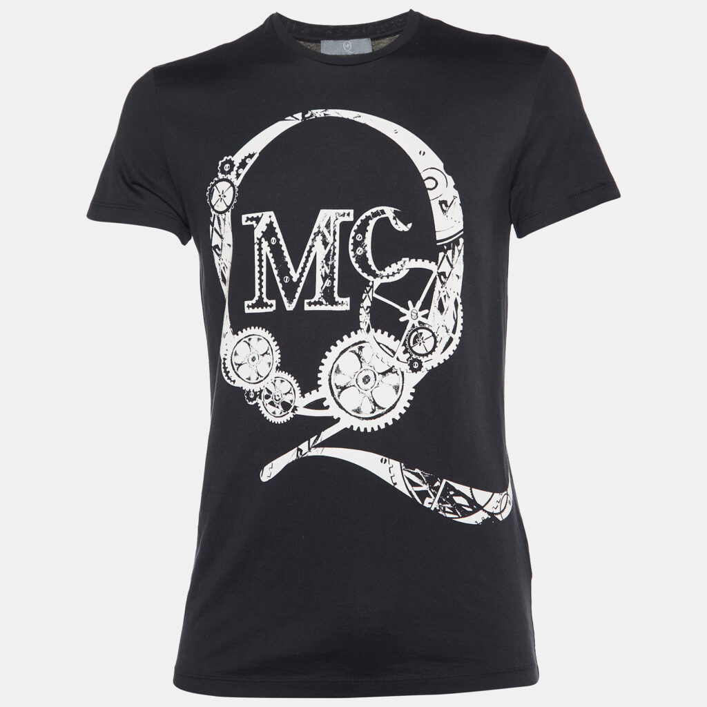 McQ by Alexander McQueen Black Logo Print Cotton Crew Neck T-Shirt S