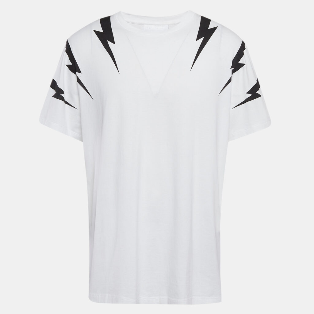 luxury-men-neil-barrett-used-clothes-p1033311-007.jpg Neil Barrett White Printed Cotton Knit T-Shirt XXL