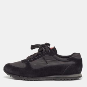 prada sport black suede and nylon low top sneakers size 41
