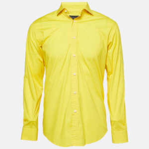 ralph lauren yellow cotton  long sleeve shirts m
