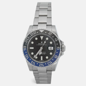 rolex black cerachrom oystersteel gmt master ii 116710blnr 'batman' wristwatch 40 mm