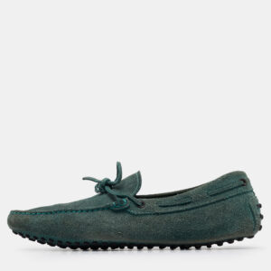 tod's green suede slip on loafers size 42.5
