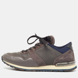 tod's two tone neoprene and suede low top sneakers  size 40
