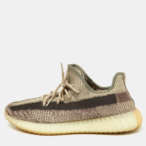 yeezy x adidas brown/beige knit fabric boost 350 v2 zyon sneakers size 48