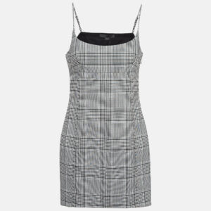 alexander wang grey plaid wool blend scoop neck mini dress l
