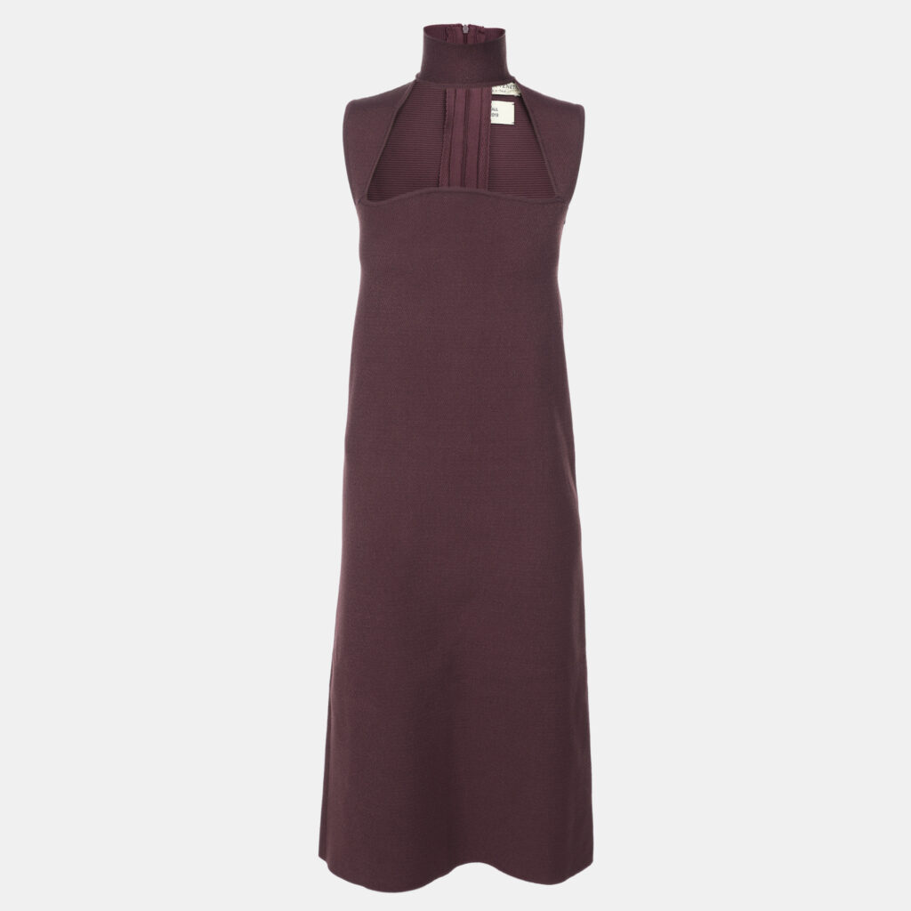 luxury-women-bottega-veneta-used-clothes-p1078270-007.jpg Bottega Veneta Purple Rib Knit Midi Dress XS