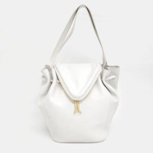 bottega veneta white leather beak tote bag