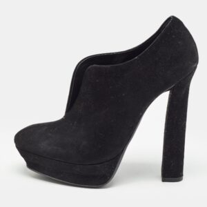 bottega veneta black suede platform ankle boots size 38.5