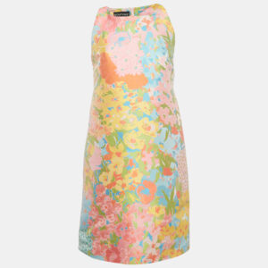 boutique moschino multicolor jacquard sleeveless mini dress m