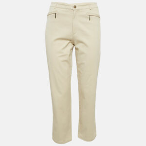 burberry london beige gabardine cotton trousers l