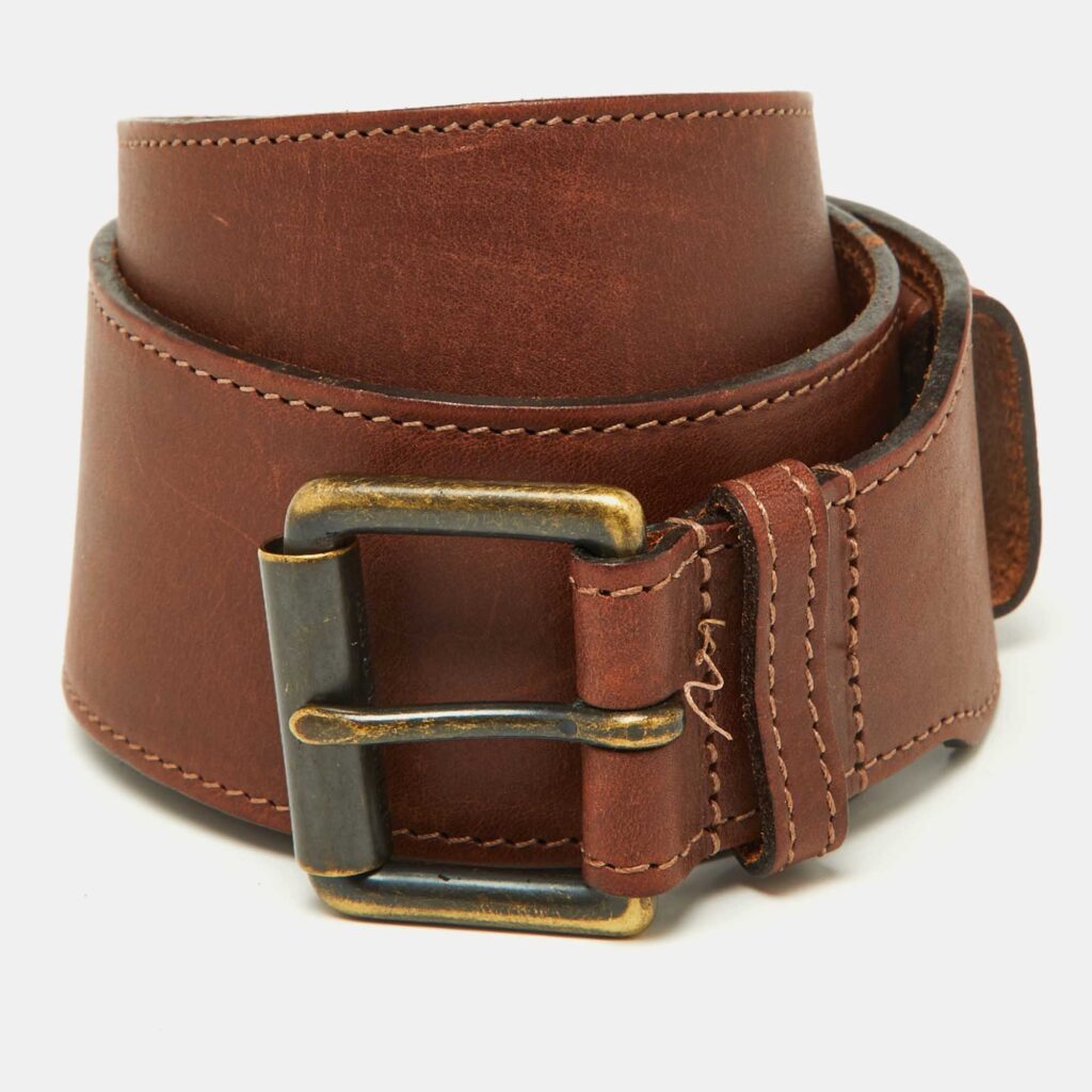 luxury-women-burberry-used-accessories-p1000459-003.jpg Burberry Brown Leather Buckle Belt 80CM