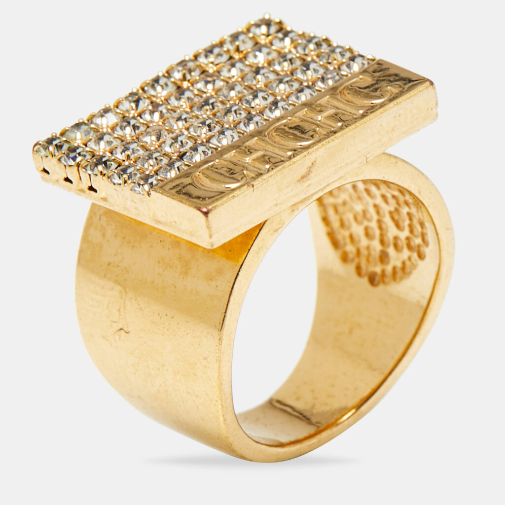 luxury-women-carolina-herrera-used-accessories-p1018369-008.jpg Carolina Herrera Crystal Gold Tone Ring Size 53