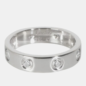 cartier 18k white gold love band 0.19 ctw