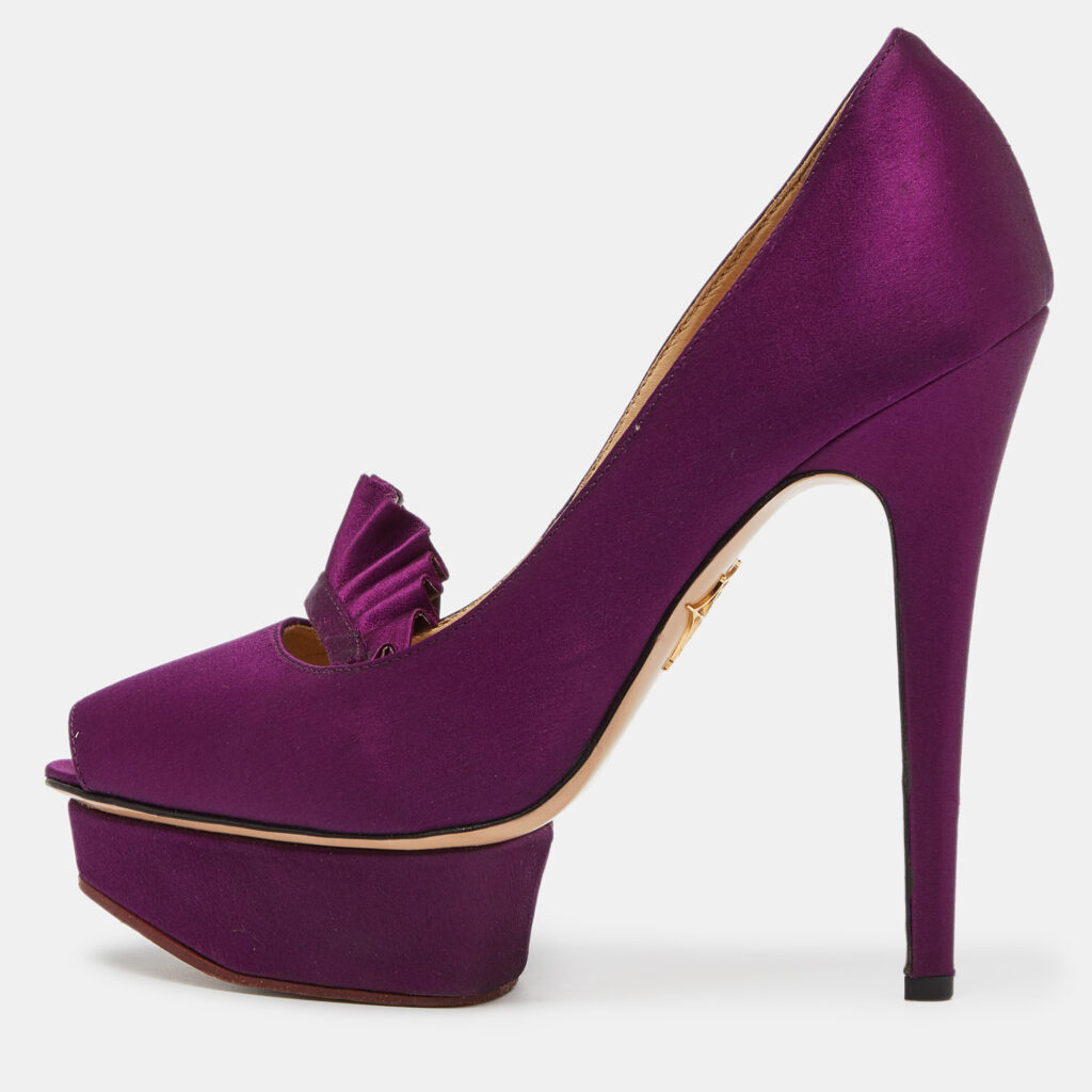 luxury-women-charlotte-olympia-used-shoes-p1004195-008.jpg Charlotte Olympia Purple Satin Peep Toe Platform Pumps Size 37.5