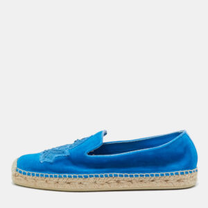 christian louboutin blue suede nanou orlato espadrille flats size 38