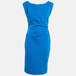 diane von furstenberg blue jersey sleeveless jori dress l