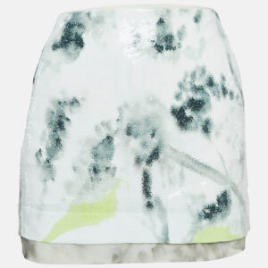 diane von furstenberg green sequin mini skirt m