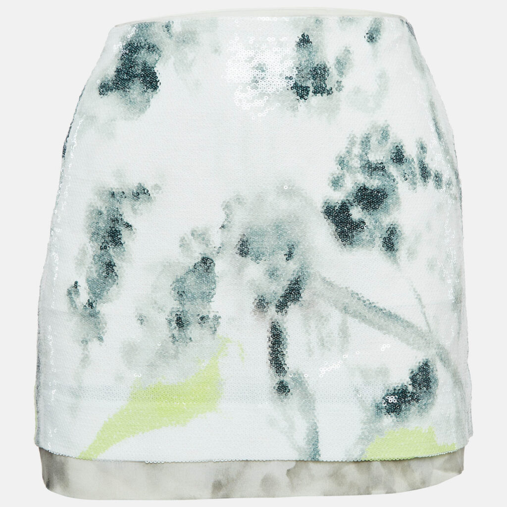 luxury-women-diane-von-furstenberg-used-clothes-p1033009-005.jpg Diane Von Furstenberg Green Sequin Mini Skirt M