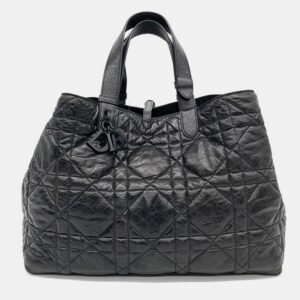 dior black leather large toujours tote bag