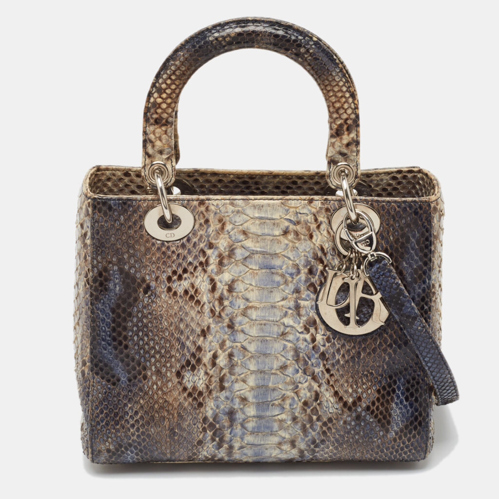 luxury-women-dior-used-handbags-p1012496-013.jpg Dior Ombre Blue Python Medium Lady Dior Tote