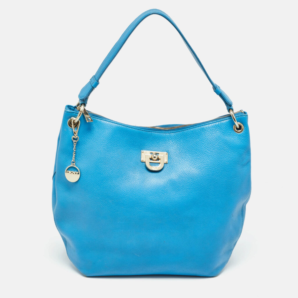 luxury-women-dkny-used-handbags-p1001355-018.jpg DKNY Blue Leather Hobo