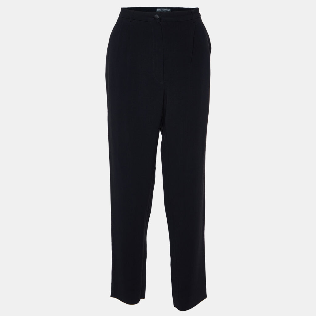 luxury-women-dolcegabbana-used-clothes-p1003318-001.jpg Dolce & Gabbana Black Crepe Trousers L