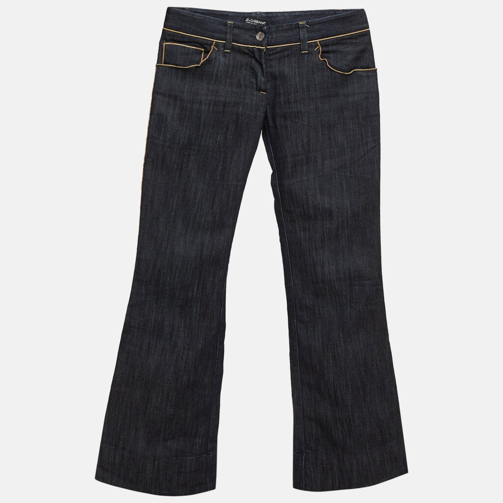luxury-women-dolcegabbana-used-clothes-p1008939-007.jpg Dolce & Gabbana Blue Denim Wide Leg Jeans S Waist 30"