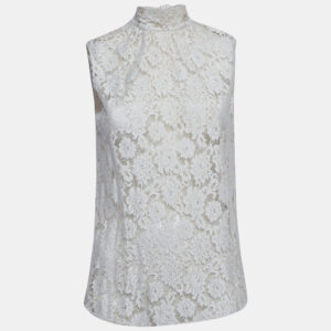 dolce & gabbana cream lace sleeveless top s